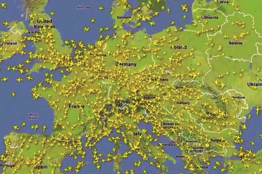 Felhő az európai repülés felett