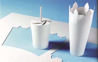 összecsukható origami pohár