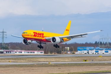 DHL teherszállító repülő leszálláskor