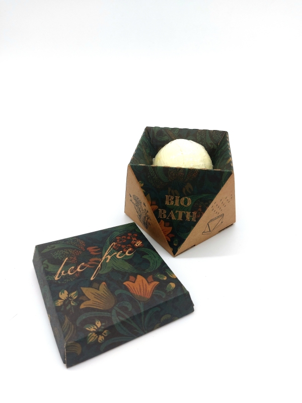 Fürdőbomba csomagolástervezés kartonalapú megoldással