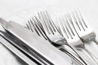 Fém evőeszközök közelről